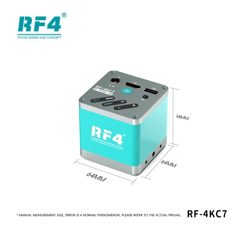 RF-4KC7 — dimensões 64 × 64 × 68 mm