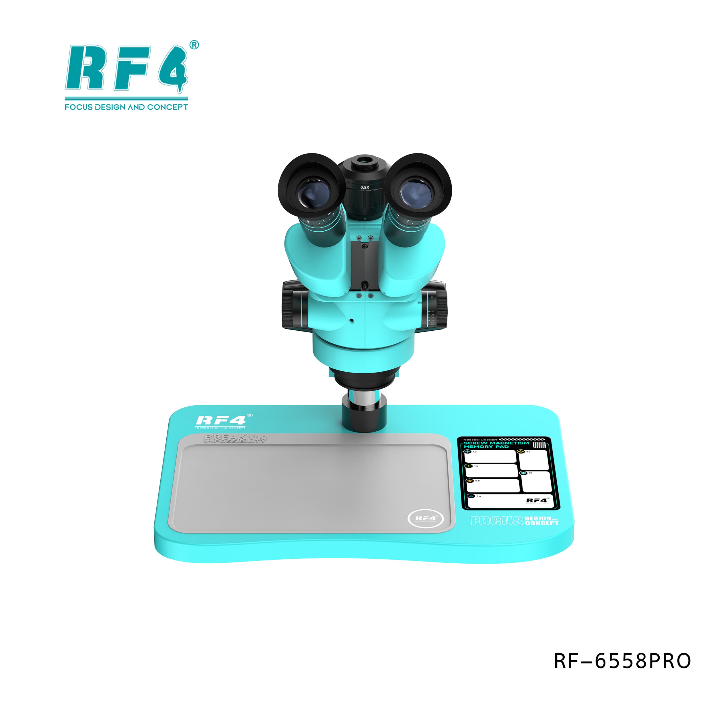 Microscópio Trinocular RF4 RF-6558PRO — detalhe