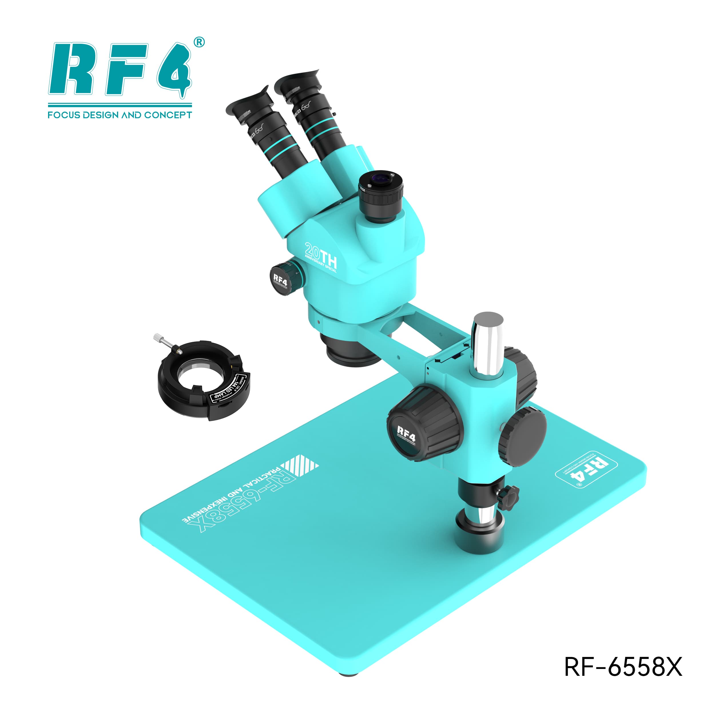 Microscópio Trinocular RF4 RF-6558X — vista frontal