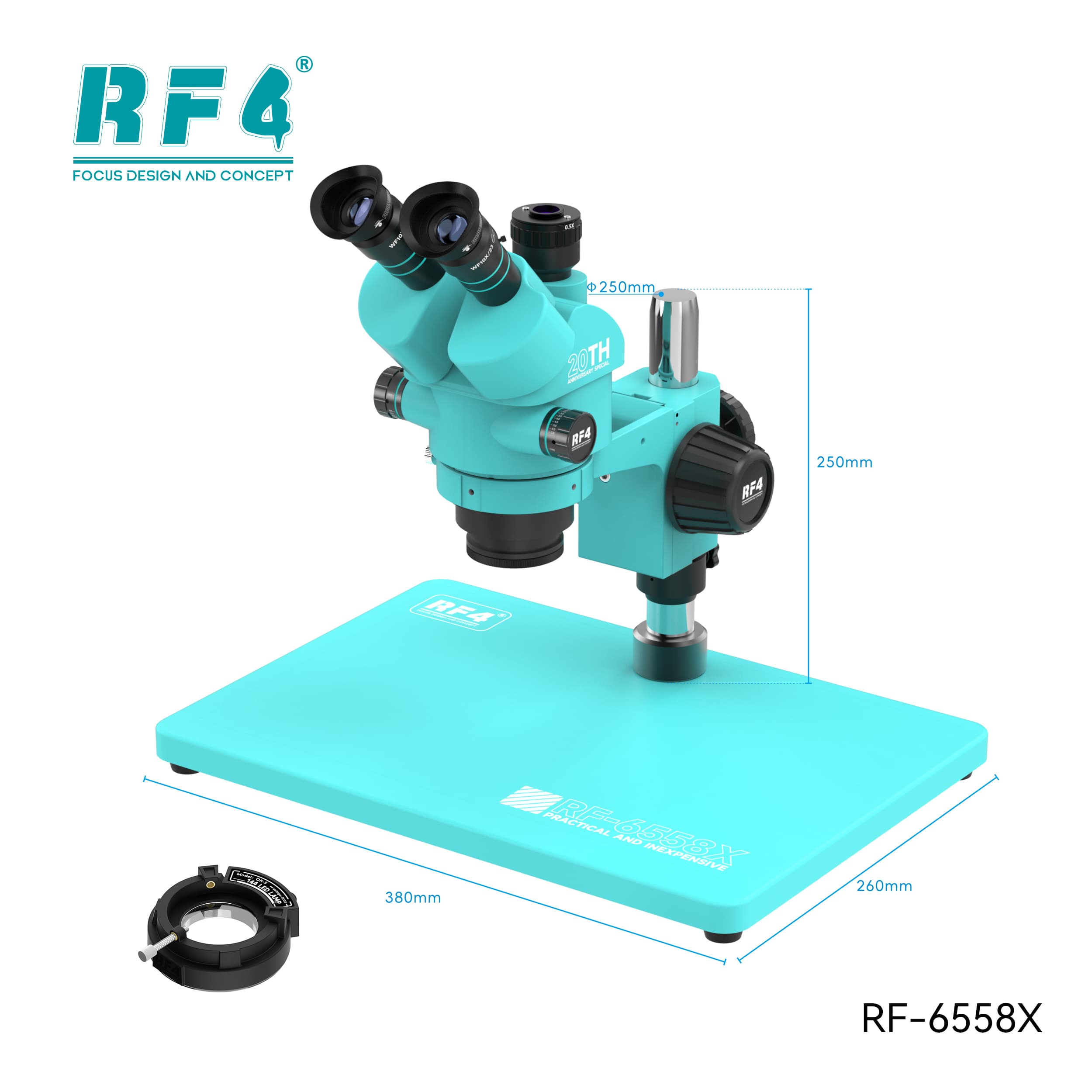 Microscópio Trinocular RF4 RF-6558X — detalhe