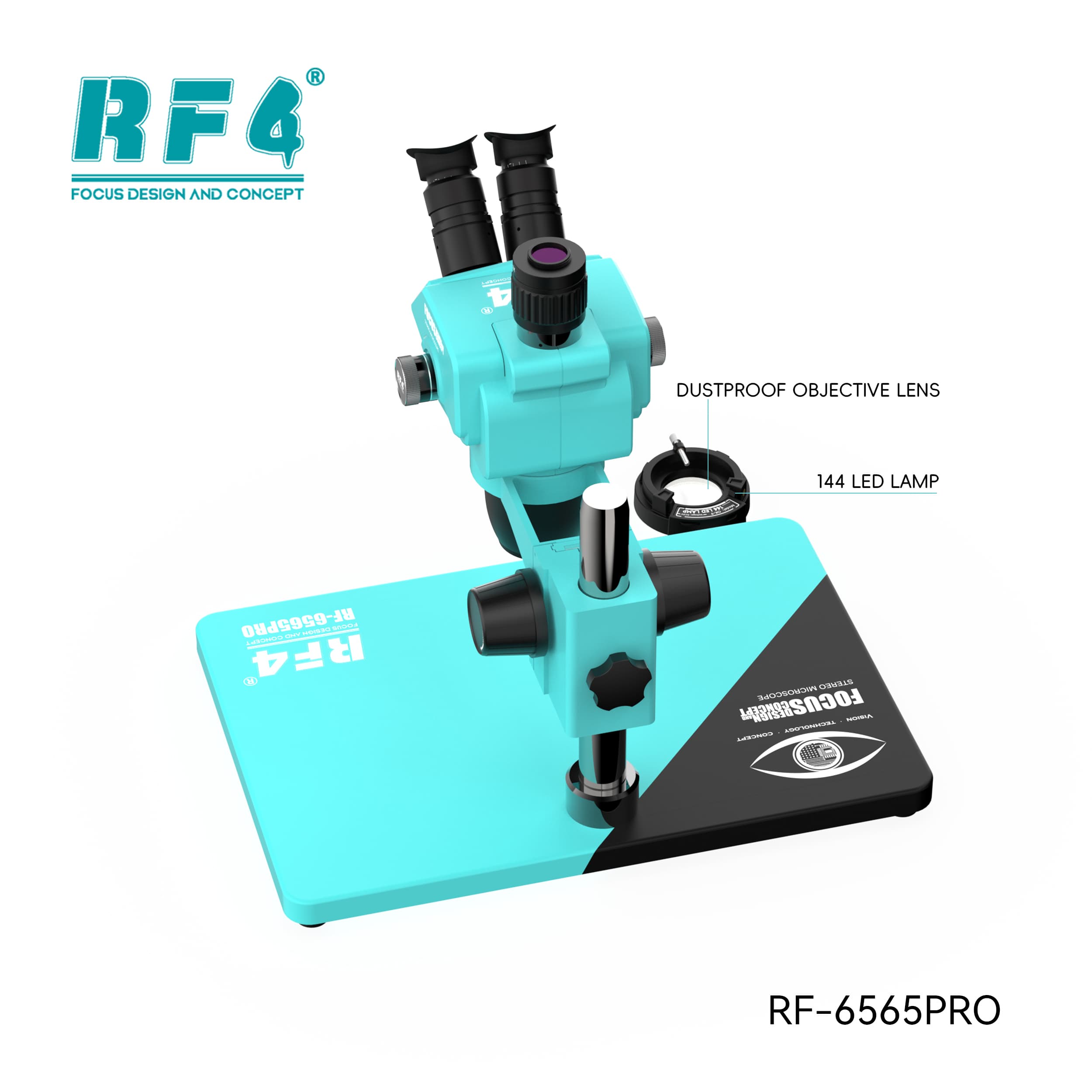 Microscópio Trinocular RF4 RF-6565PRO — detalhe