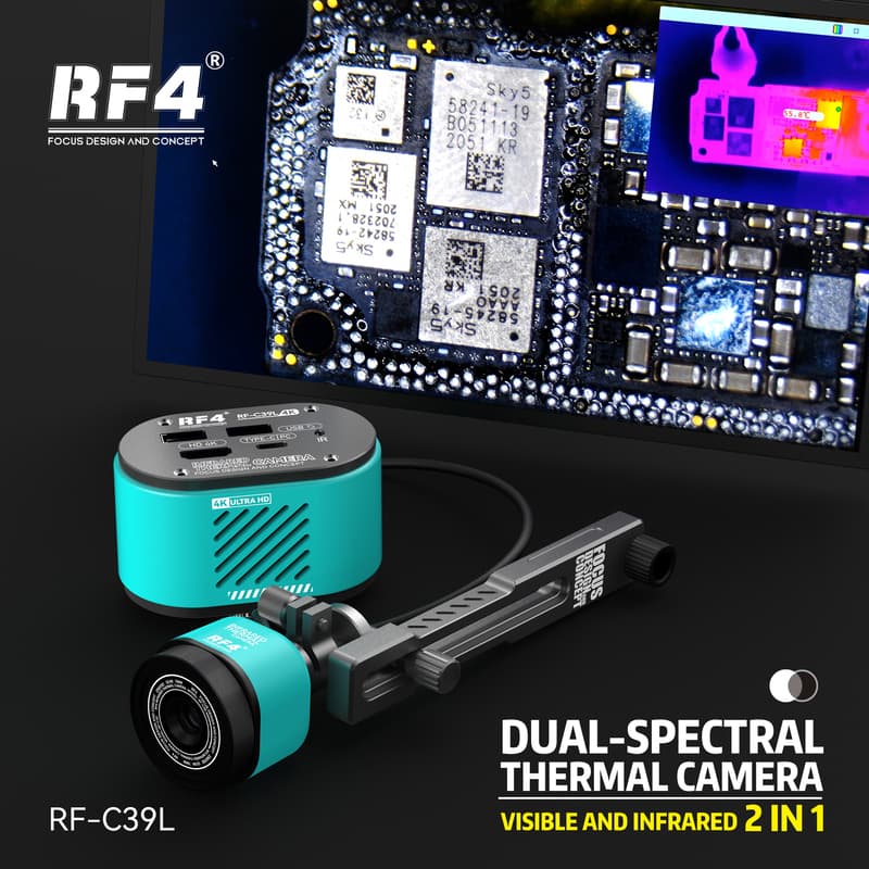 RF-C39L — placa na tela em luz visível e imagem térmica (espectro duplo)