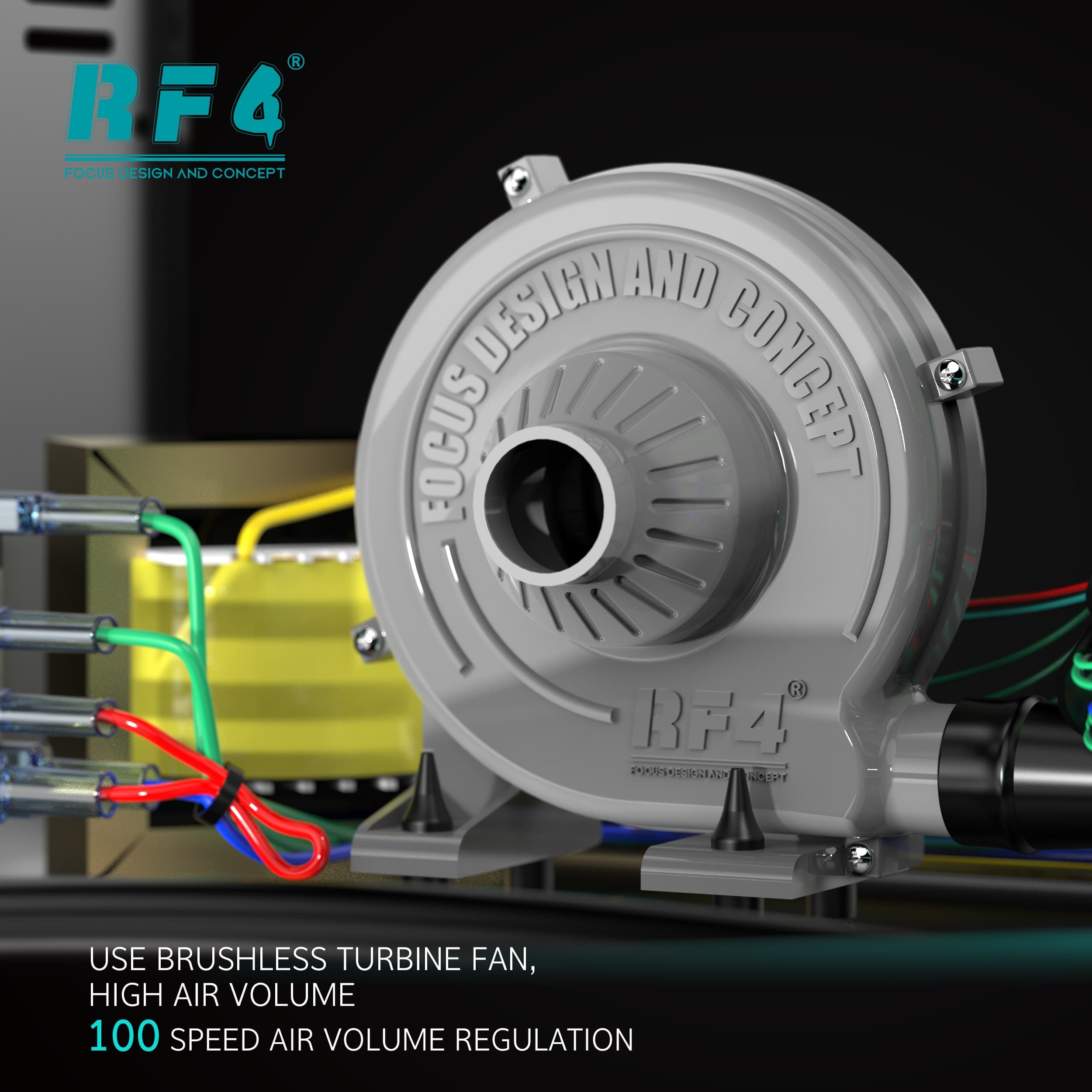 RF4 RF-H5 — turbina brushless interna com 100 níveis de regulagem de fluxo