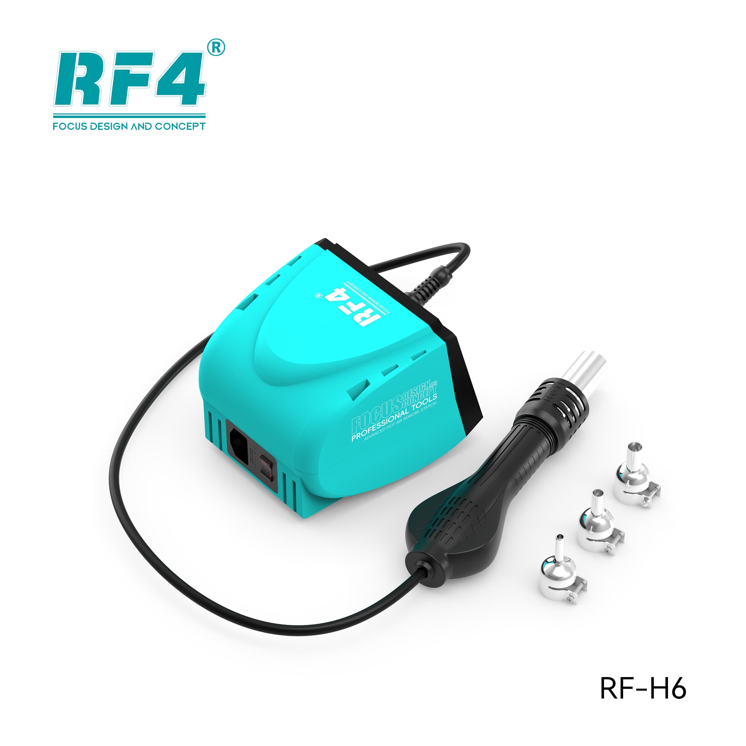RF4 RF-H6 — vista traseira com entrada AC e chave
